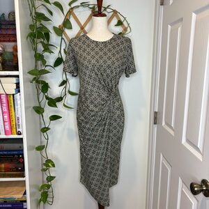 NINE BRITTON Mehira Brushed Knit Mini Dress In Olive White